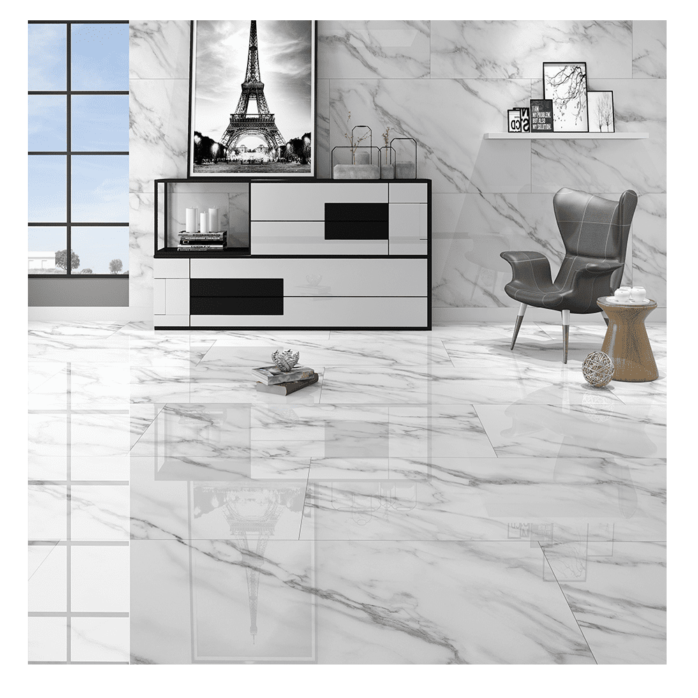 CARRARA WHITE Marble Look Tiles