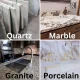 Quartz vs Marble vs Granite vs Porcelain