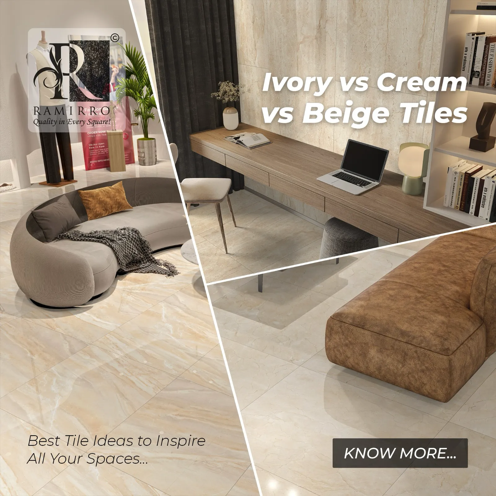 Ivory vs Cream vs Beige Tiles: Best Tile Ideas to Inspire All Your Spaces-  Ramirro, image size:1600x1600