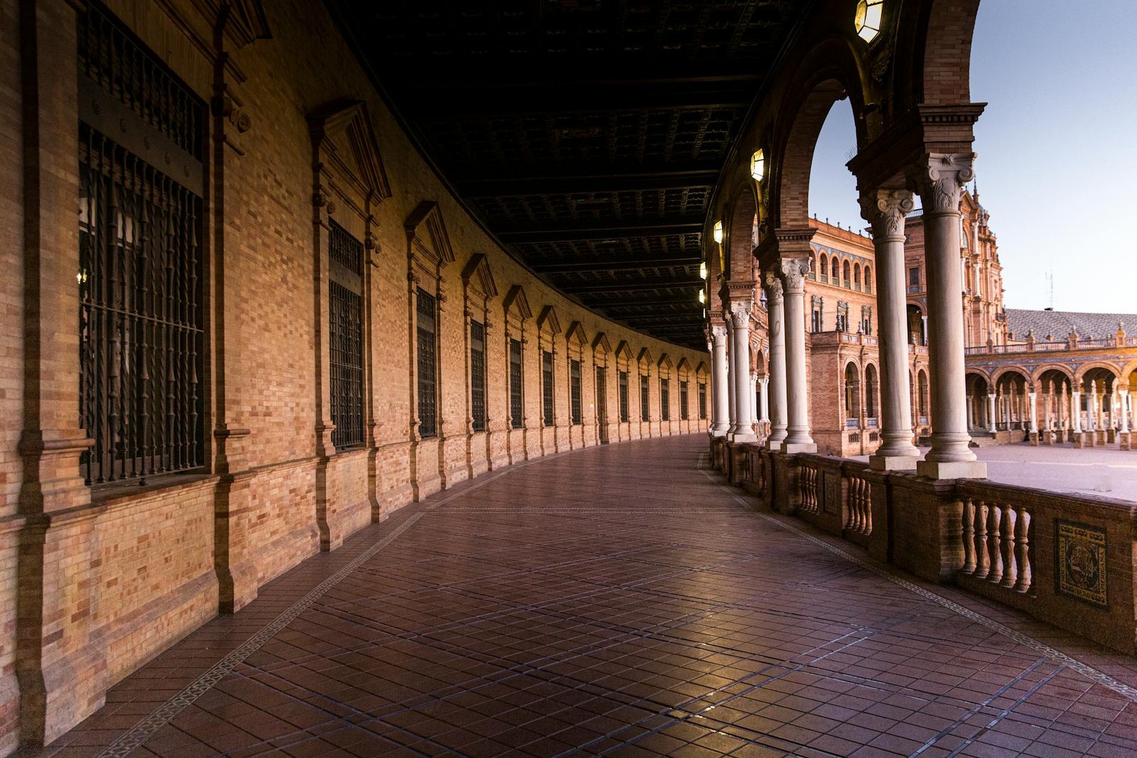 brown brick wall hallway