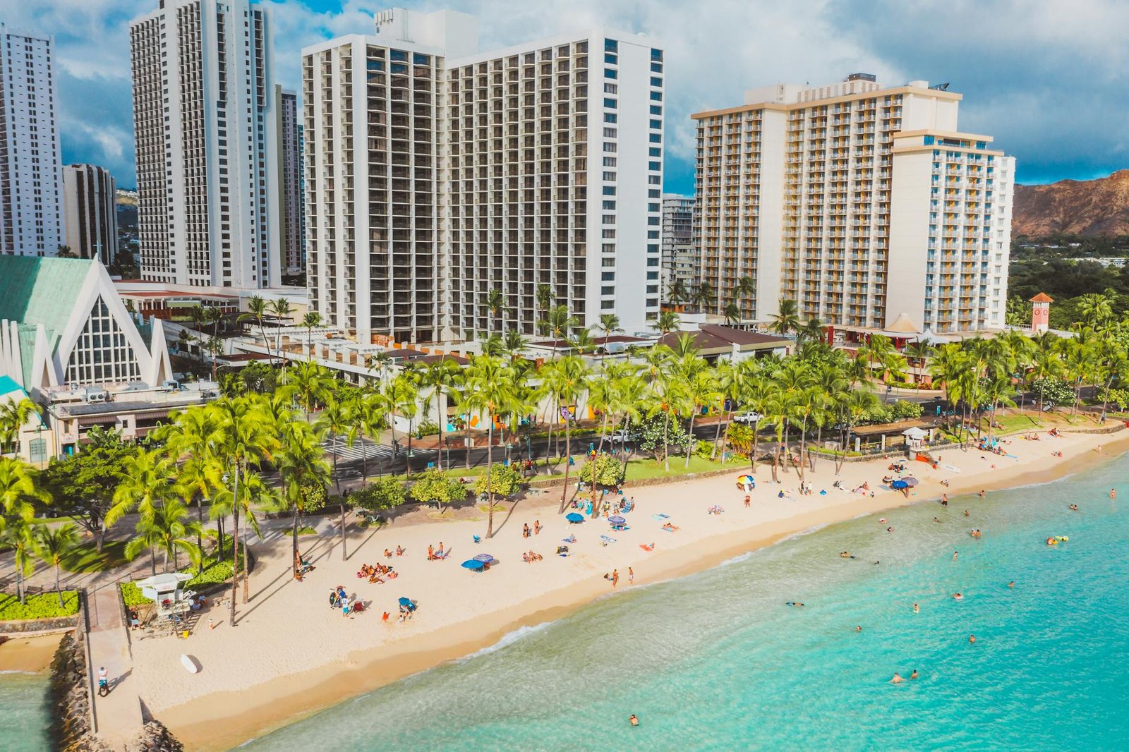 big buildings near beach