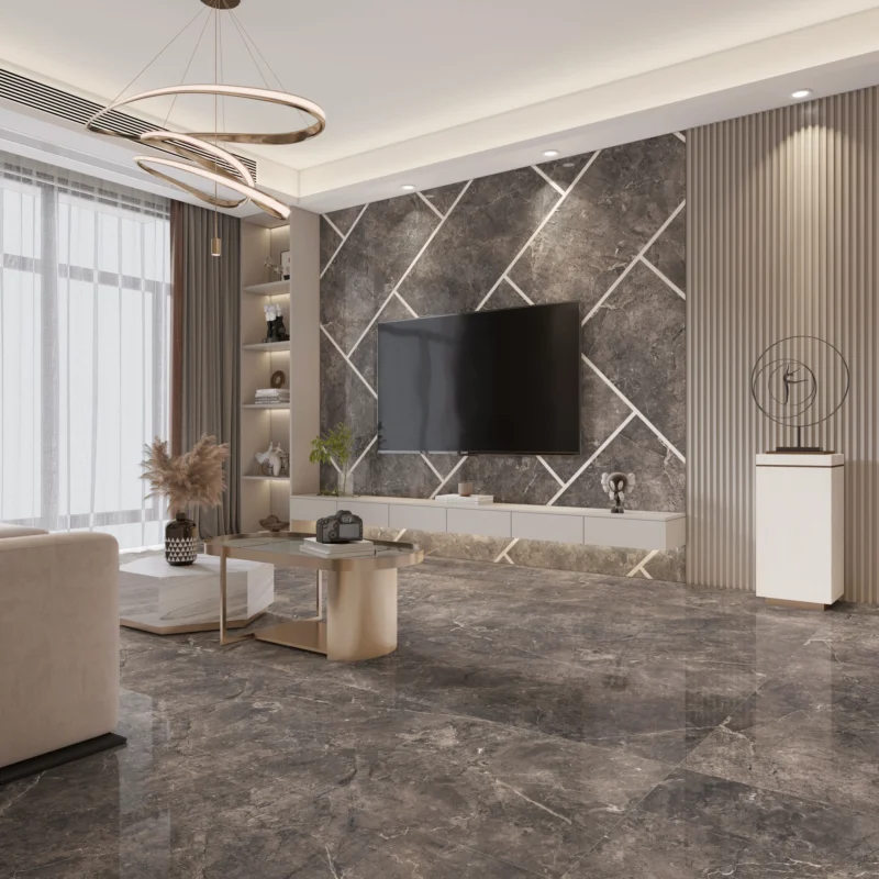 ANTIQUE BROWN - Glossy Vitrified Tile | Stone Look 