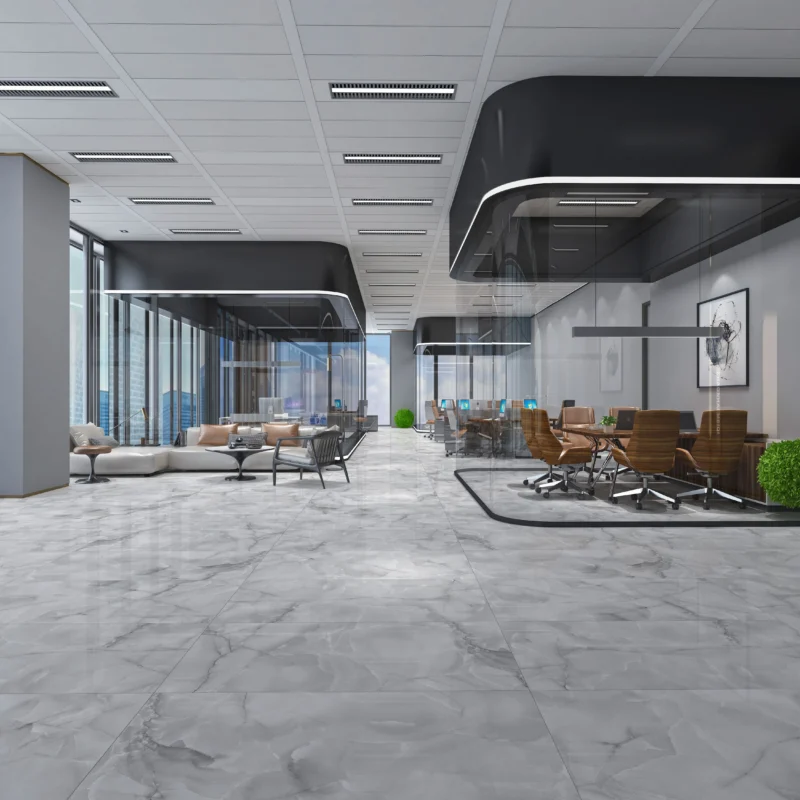 ARAVAIL GREY - Glossy Vitrified Tile | Marble Look 