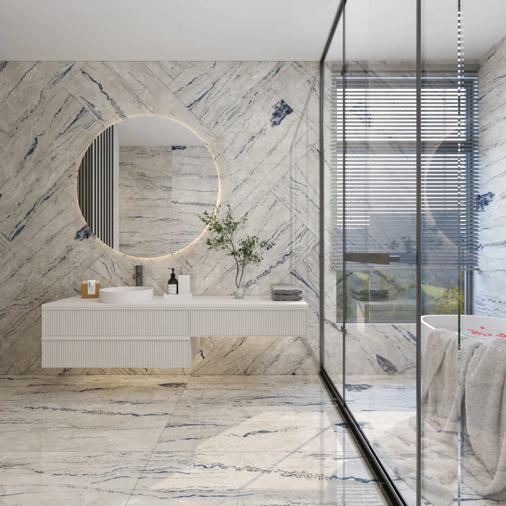 BIANCO NAPOLEON - Glossy Vitrified Tile | Marble Look 