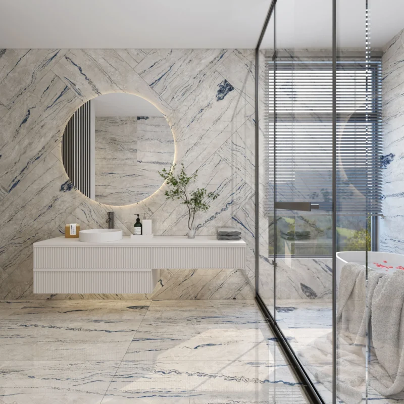 BIANCO NAPOLEON - Glossy Vitrified Tile | Marble Look 