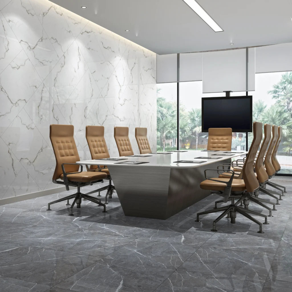 ELVISH SATUARIO - Glossy Vitrified Tile | Satuario Marble Look 