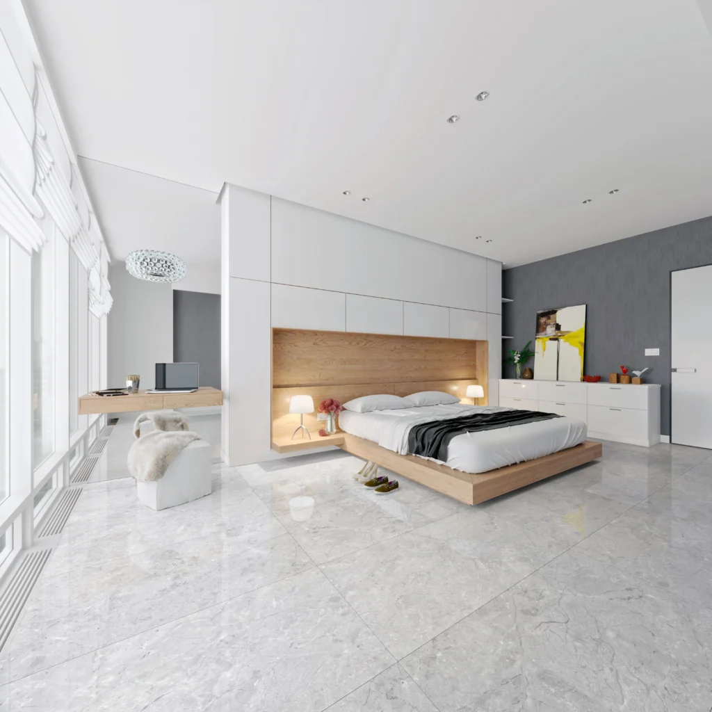 FRENCH GREY - Glossy Vitrified Tile | European Marble Look