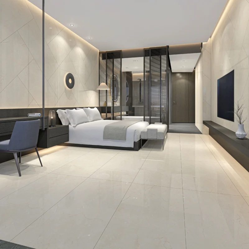 MARFIL IVORY - Glossy Vitrified Tile | Classic Marble Look 