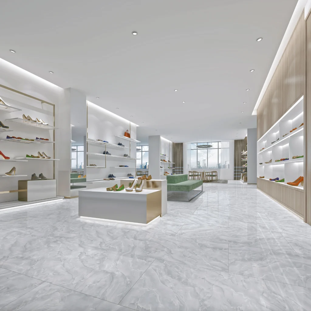 VENDOME GREY - Glossy Vitrified Tile | Marble Look